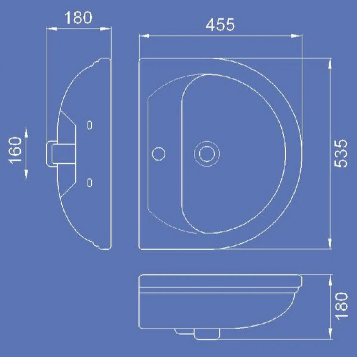 Velin CB238 Wall Hung Washbasin - view 2